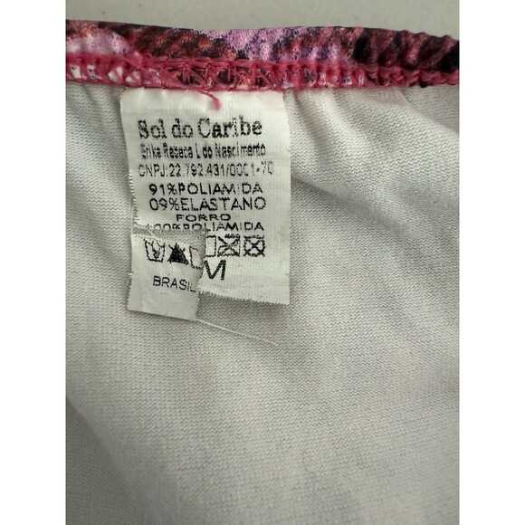 Sol do Caribe Brazilian Two Piece Swimming Suit Women Size M Colorful Pink Lined - Picture 6 of 10